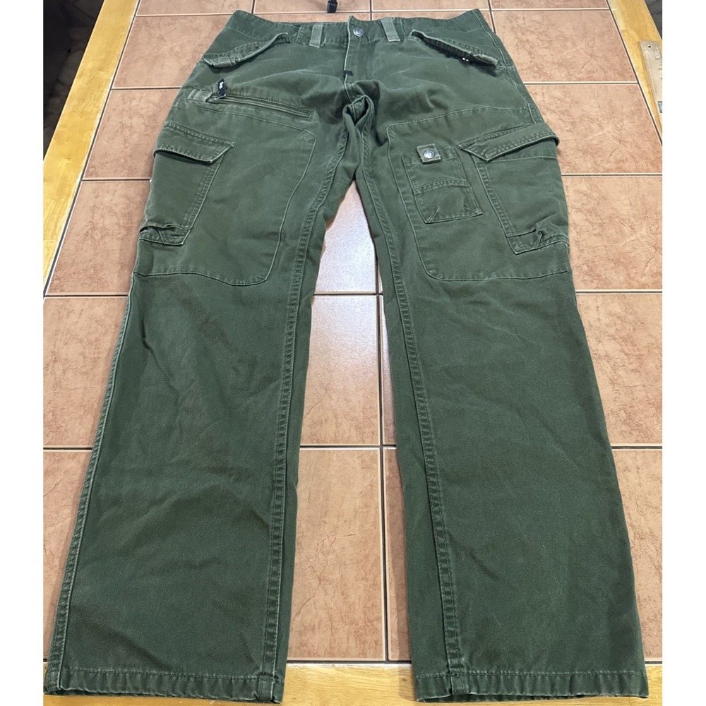LRG Lifted Research Group Mens Green True Straight Twill Cargo Pant 32 x 31